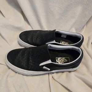Vans Reptile Black Classic Slip On Shoes Women’s 7.5 White Midsole Rare